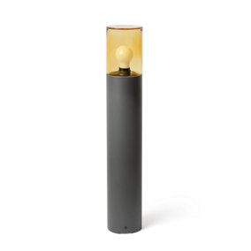 Luminosa Kila Dark Grey Beacon Bollard Lamp 70cm Amber 3000K IP65