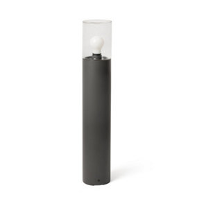 Luminosa Kila Dark Grey Beacon Bollard Lamp 70cm Transparent IP65