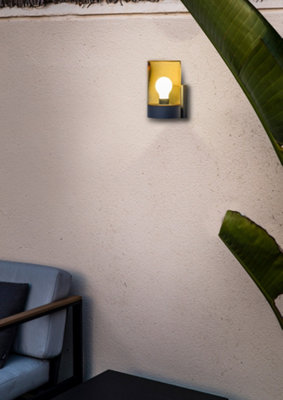 Luminosa Kila Dark Grey Wall Lantern Lamp Amber 2700K IP65