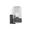 Luminosa Kila Dark Grey Wall Lantern Lamp Transparent 2700K IP65