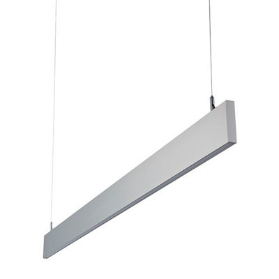 Luminosa Kingsley Integrated LED Linear Baton Pendant Bar Silver Anodised, Frosted IP40