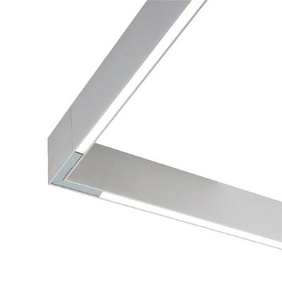 Luminosa Kingsley Integrated LED Linear Baton Pendant Bar Silver Anodised, Frosted IP40