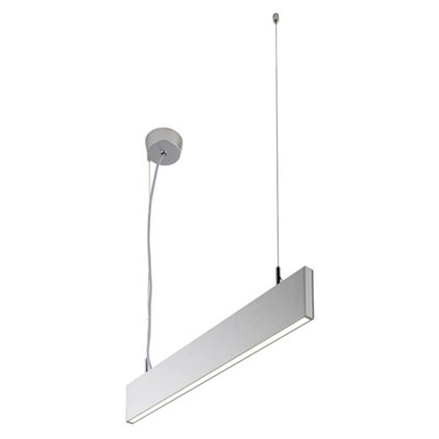 Luminosa Kingsley Pendant 600mm 25W Silver Anodised & Frosted