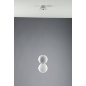 Luminosa Kiss Plaster Globe Ceiling Pendant Light White, G9