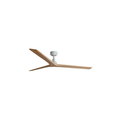 Luminosa Klim Large White, Light Oak Wood DC Ceiling Fan 6 Speed