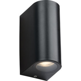 Luminosa Knightsbridge ALANA - 230V IP65 GU10 Polycarbonate Up/Down Wall light - Black - ALC2BK