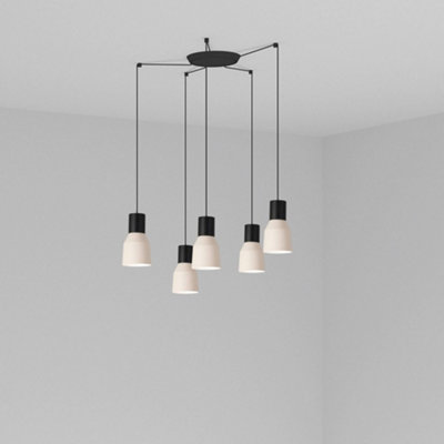 Luminosa Kombo Cluster Pendant Ceiling Light Beige, E27