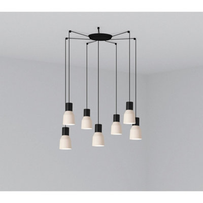Luminosa Kombo Cluster Pendant Ceiling Light Beige, E27
