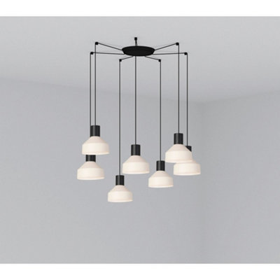 Luminosa Kombo Cluster Pendant Ceiling Light Beige, E27