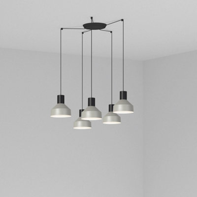 Luminosa Kombo Cluster Pendant Ceiling Light Grey, E27