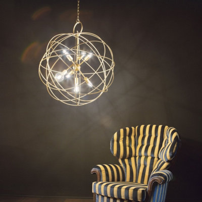Luminosa Konse 7 Light Spherical Ceiling Pendant Gold