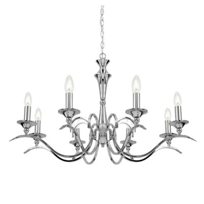 Luminosa Kora 8 Light Chandelier Chrome Finish, E14