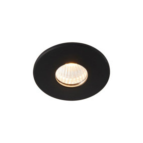 Luminosa LALO LED Bathroom Recessed Fixed Clear Acrylic & Matt Black Paint 3000K IP44