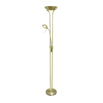 Buy Luminosa Lampa LED Floor Lamp 18W+5W 3000K Antique Brass at B&Q
