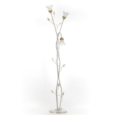 Luminosa Lancia 3 Light Multi Arm Floor Lamp, White