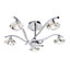 Luminosa Langella 5 Light Semi Flush Multi Arm Ceiling Light Chrome, Clear Crystal, G9