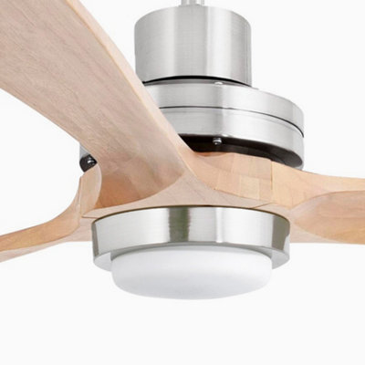 Luminosa Lantau Extra Large Led Matt Nickel, Pine Ceiling Fan DC Smart ...