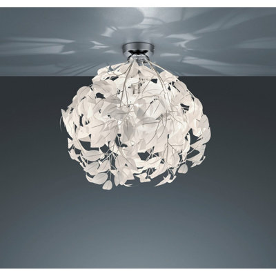 Luminosa Leavy Modern Semi Flush Ceiling Light Chrome - UK Stock