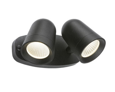 Luminosa LED Black Twin Spot Floodlight, 230V IP65 18W