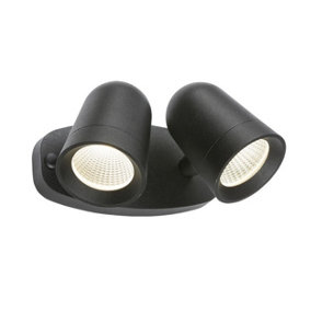 Luminosa LED Black Twin Spot Floodlight, 230V IP65 18W