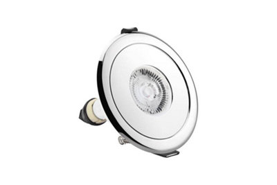 Luminosa LED Fire Rated Static Downlight Adapter Round Polished Chrome IP65, GU10