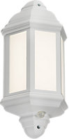Luminosa LED Half Wall Lantern with PIR - White 230V IP54 8W