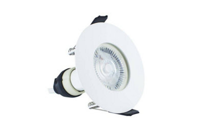 Luminosa LED IP65 Fire Rated Downlight Recessed Spotlight GU10 Holder Matt White IP65