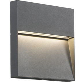 Luminosa LED Square Wall / Guide light - Grey, 230V IP44 4W