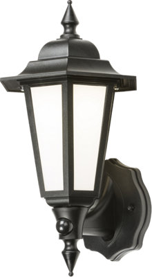 Luminosa LED Wall Lantern with Daylight Sensor - Black 230V IP54 8W