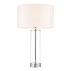 Luminosa Lessina Table Lamp White, Polished Nickel, E27