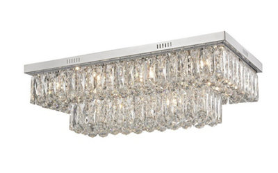 Luminosa Lilou 12 Light Flush Convertible Ceiling Chrome