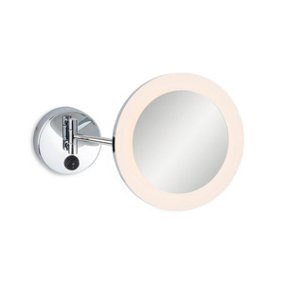 Luminosa Lily Bathroom Adjustable Arm LED Magnifying Mirror Light Chrome IP44 - 3x Magnification