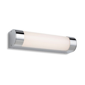Luminosa Lima Bathroom LED Wall Light 300mm Chrome with Opal Diffuser IP44