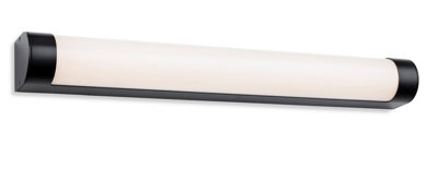 Luminosa Lima Bathroom LED Wall Light 600mm Black with Opal Diffuser IP44