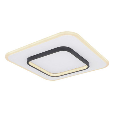 Luminosa Lima Round Integrated LED Semi Flush Ceiling Light White LED ...