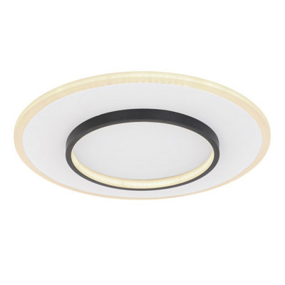 Luminosa Lima Square Integrated LED Semi Flush Ceiling Light White LED ...