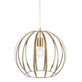 Luminosa Lincoln Pendant Light Antique Brass with Clear Glass