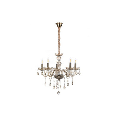 Luminosa Linda 5 Light Multi Arm Chandelier, Amber