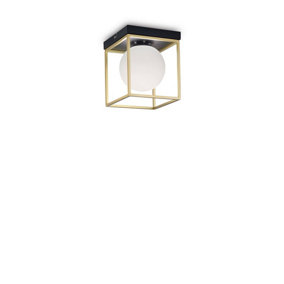Luminosa Lingotto 1 Light Globe Ceiling Light Antique Brass