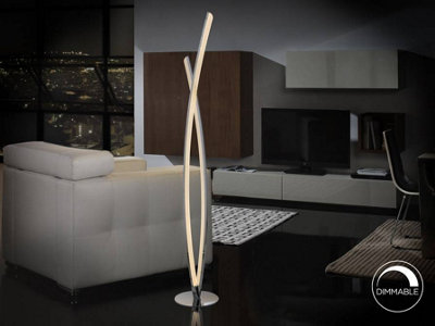 Luminosa Linur Integrated LED Floor Lamp Chrome DIY at B&Q