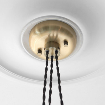 Luminosa Livorno Cluster Pendant Ceiling Light Antique Brass Plate & Clear Ribbed Glass 3 x 10W LED E27