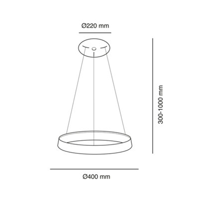 Luminosa Lizer LED Pendant Light 21W 1234Lm 3000K Grey