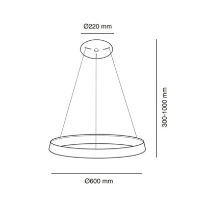 Luminosa Lizer LED Pendant Light 36W 2192Lm 3000K Grey
