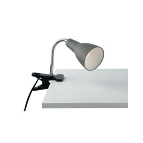 Luminosa Logiko Adjustable Clamp Table Task Lamp, Grey, E14