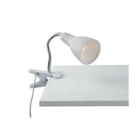 Luminosa Logiko Adjustable Clamp Table Task Lamp, White, E14