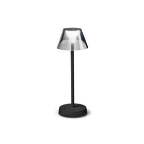 Luminosa LOLITA Dimmable Integrated LED Table Lamp Black, In-Built Switch, 3000K, IP54