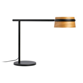 Luminosa Loop LED Table Lamp Black, Wood with Clip