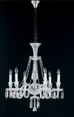 Luminosa LOUVRE 6 Light Chandeliers Chrome 74x72cm