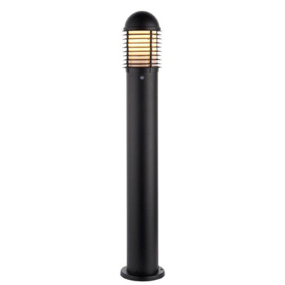 Luminosa Louvre Photocell Outdoor Tall Bollard Light Matt Black Paint IP44