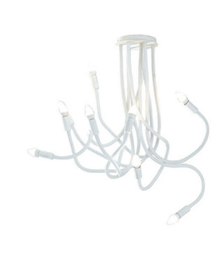 Luminosa LOVER 9 Light Multi Arm Semi Flush Ceiling light White 100x120cm
